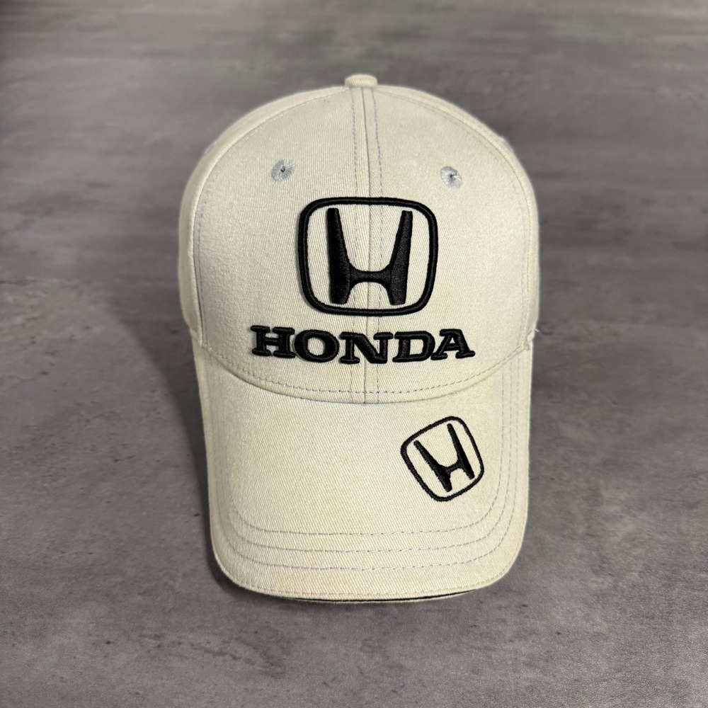 Vintage Honda Baseball Cap Mens Gray Black Embroidered Logo Speedgear Racing Hat